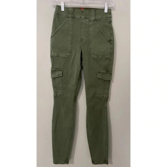 Spanx Stretch Twill Ankle Cargo Pant Women’s Size Small Soft‎ Sage Skinny - Picture 3 of 13